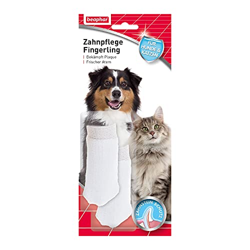 Beaphar Zahnpflege Fingerling - Für Hunde und Katzen - Flexible Passform - Gründliche und schonende Zahnreinigung - 2 Stück von beaphar