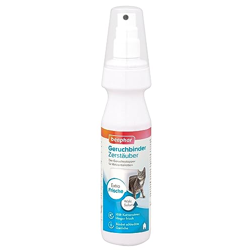 beaphar Geruchbinder Zerstäuber - Geruchsstopper für Katzentoiletten - Katzenklo Deo - Hält Katzenstreu länger frisch - Wirkt Bildung von Urinstein entgegen - 150 ml beaphar Geruchbinder Zerstäuber - Geruchsstopper für Katzentoiletten - Katzenklo Deo - Hält Katzenstreu länger frisch - Wirkt Bildung von Urinstein entgegen - 150 ml von beaphar