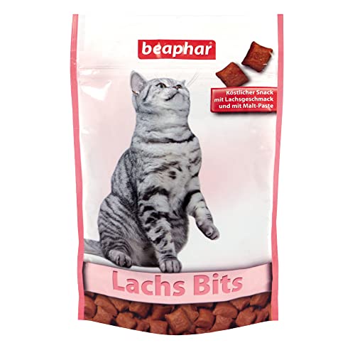 beaphar Lachs Bits - Für Katzen - Unterstützt den Abgang verschluckter Haare auf natürliche Weise - Katzensnacks - 1er Pack (1 x 150 g) von beaphar