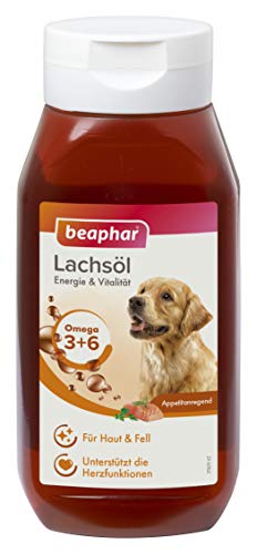 BEAPHAR - Lachsöl Für Hunde Und Katzen - Energie Und Vitalität - Ideal Für Eine BARF-Ernährung Geeignet - Unterstützt Herz, Haut Und Fell - Mit Omega 3 Und Omega 6 - Täglicher Vitamingenuss - 430ml von beaphar