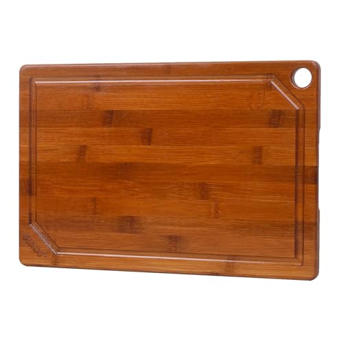 Bambus-Schneidebretter für die Küche, ungiftiges Käsebrett mit tiefen Saftrillen und integrierten Griffen für die Arbeitsplatte, ideal für Fleisch, Gemüse und Obst, 38,1 x 24,9 x 1,5 cm Bambus-Schneidebretter für die Küche, ungiftiges Käsebrett mit tiefen Saftrillen und integrierten Griffen für die Arbeitsplatte, ideal für Fleisch, Gemüse und Obst, 38,1 x 24,9 x 1,5 cm von beardo decor