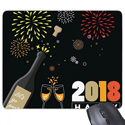 beatChong 2018 Alkohol Weinglas Feuerwerk Neujahr Griffige Gummi Mousepad Spiel Büro Mauspad Geschenk von beatChong