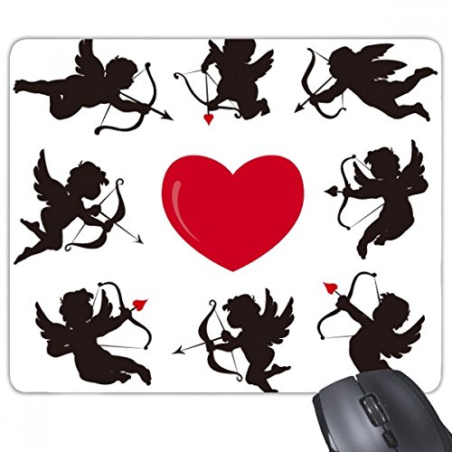 beatChong Amor-Engel rotes Herz comination Muster Anti-Rutsch-Gummi Mousepad Spiel Büro Mauspad Geschenk von beatChong