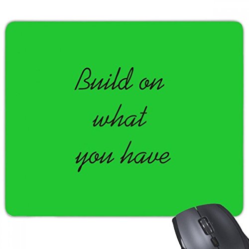 beatChong Bauen Sie auf, was Sie haben Inspirierend Zitat Sprüche Rectangle Griffige Gummi Mousepad Spiel Mauspad Geschenk von beatChong