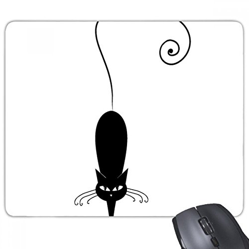 beatChong Black Cat Pet Lover Animal Art Silhouette Rectangle Griffige Gummi Mousepad Spiel Mauspad Geschenk von beatChong