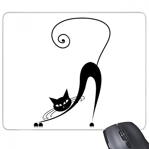 beatChong Black Cat Stretch Halloween Animal Art Silhouette Rectangle Griffige Gummi Mousepad Spiel Mauspad Geschenk von beatChong