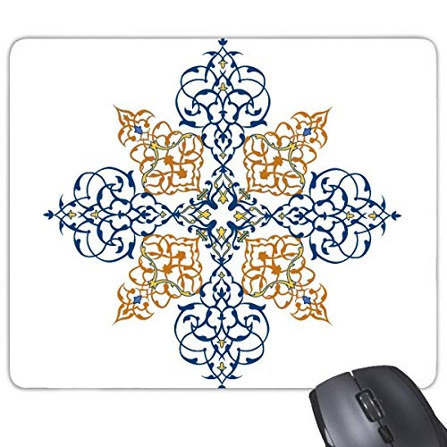 beatChong Blumen-Blatt-Feld Barock-Kunst Parallel Repeat Modern Illustration Muster Rechteck Griffige Gummi Mousepad Spiel Mauspad Geschenk von beatChong