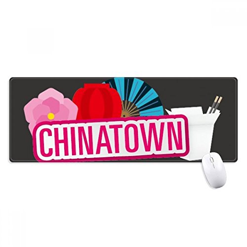 beatChong Blumen-Laterne Fan Red China Town Griffige Mousepad Große Erweiterte Spiel Büro titched Kanten Computer-Mat Geschenk von beatChong