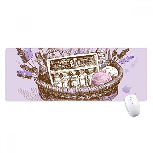 beatChong Blumen Pflanze Malerei Geschenk Lavendel Korb Griffige Mousepad Große Erweiterte Spiel Büro titched Kanten Computer-Mat Geschenk von DIYthinker