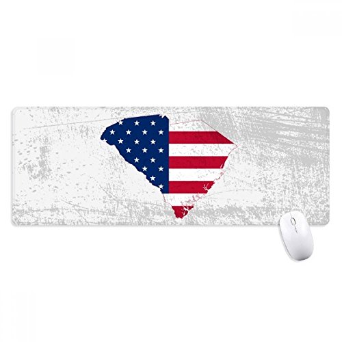 beatChong Carolina Amerika USA Karte Stars and Stripes-Flagge Griffige Mousepad Große Erweiterte Spiel Büro titched Kanten Computer-Mat Geschenk von beatChong