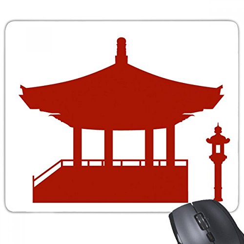 beatChong China-Pavillon Kultur Silhouette Illustration Muster Rechteck Griffige Gummi Mousepad Spiel Mauspad Geschenk von beatChong