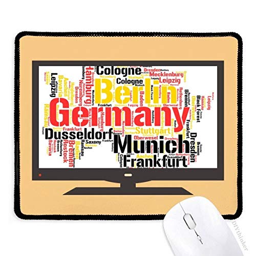 beatChong Deutschland Stadt Name Map-Stil Illustration Computer Mouse Pad Anti-Rutsch-Gummi Mousepad Spiel Büro von beatChong