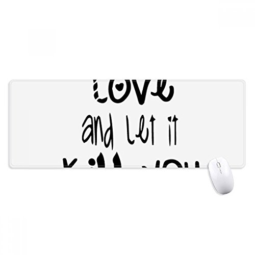 beatChong Englisches Wort Design Liebe und Tötungs Griffige Mousepad Große Erweiterte Spiel Büro titched Kanten Computer-Mat Geschenk von beatChong