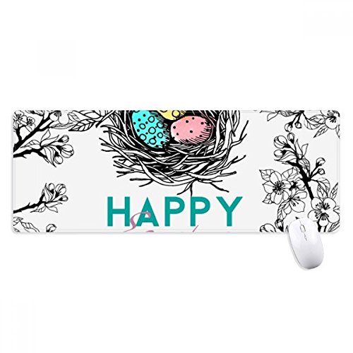 beatChong Frohe Ostern Religion Festival Egg Nest Griffige Mousepad Große Erweiterte Spiel Büro titched Kanten Computer-Mat Geschenk von beatChong