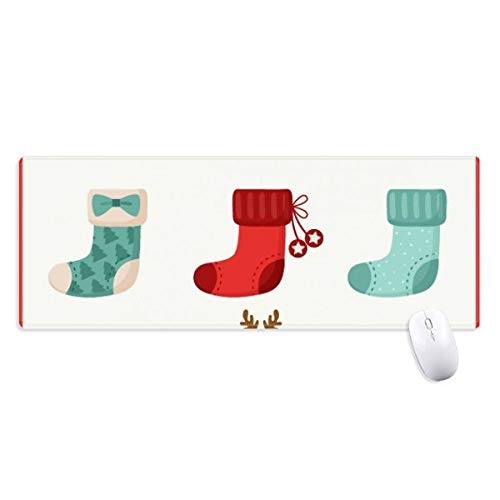 beatChong Frohe Weihnachten Bunte Socke Illustration Griffige Mousepad Große Erweiterte Spiel Büro titched Kanten Computer-Matte Geschenk von beatChong