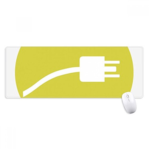beatChong Gelber Stecker Kabel Ladekabel Muster Griffige Mousepad Große Erweiterte Spiel Büro titched Kanten Computer-Mat Geschenk von beatChong