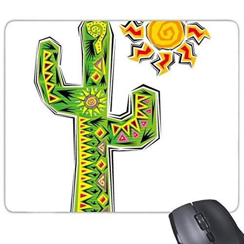 beatChong Grüne Handbemalte Kaktus Mexiko Kultur Element Rectangle Griffige Gummi Mousepad Spiel Mauspad Geschenk von beatChong