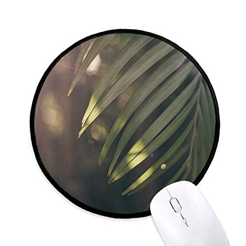 beatChong Grünes Blatt Pflanze Bild Natur Runde Griffige Mousepads Schwarz genähte Kanten Spiel Büro-Geschenk von beatChong