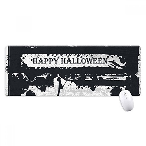 beatChong Halloween Crow Menschen Geist Griffige Mousepad Große Erweiterte Spiel Büro titched Kanten Computer-Mat Geschenk von beatChong