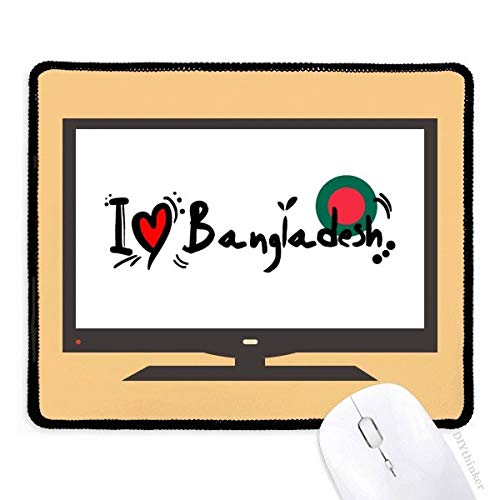 beatChong Ich Liebe Bangladesch Wort Flagge Liebes-Herz-Illustration Computer-Maus-Pad Anti-Rutsch-Gummi Mousepad Spiel Büro von beatChong