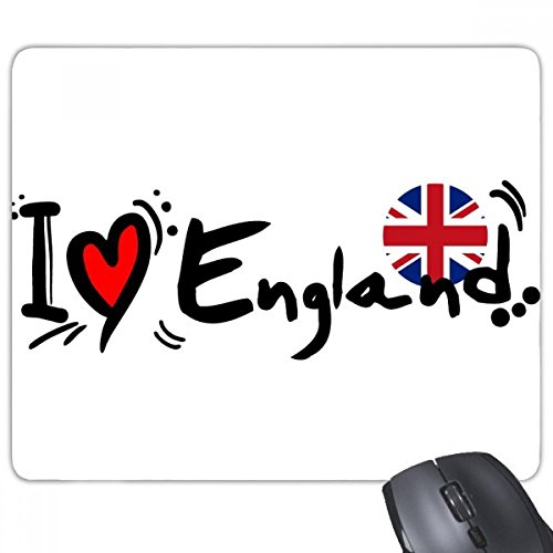 beatChong Ich Liebe England Wort Flag Love Heart Illustration Muster Rechteck Griffige Gummi Mousepad Spiel Mauspad Geschenk von beatChong