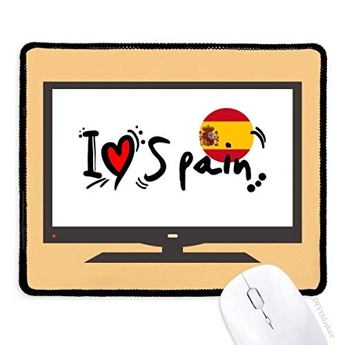 beatChong Ich Liebe Spanien Wort Flagge Liebes-Herz-Illustration Computer-Maus-Pad Anti-Rutsch-Gummi Mousepad Spiel Büro von beatChong