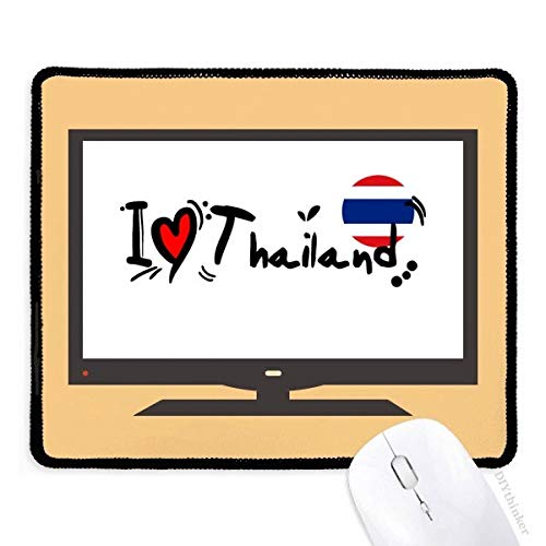 beatChong Ich Liebe Thailand Wort Flagge Liebes-Herz-Illustration Computer-Maus-Pad Anti-Rutsch-Gummi Mousepad Spiel Büro von beatChong