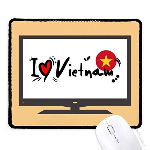 beatChong Ich Liebe Vietnam Wort Flagge Liebes-Herz-Illustration Computer-Maus-Pad Anti-Rutsch-Gummi Mousepad Spiel Büro von beatChong