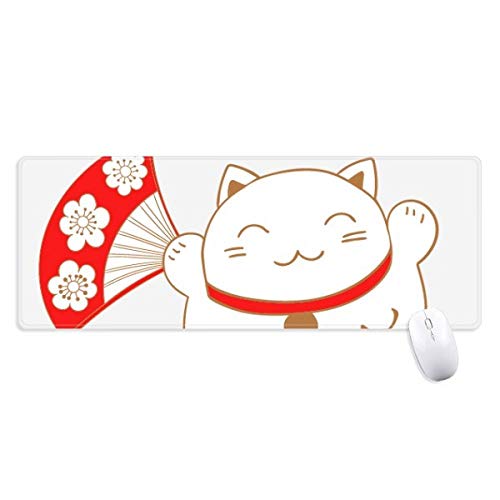 beatChong Japan Glück Vermögens-Katze-Blumen-Kupfer-Anti-Rutsch-Mousepad Großer Erweiterte Spiel Büro titched Kanten Computer-Mat Geschenk von beatChong