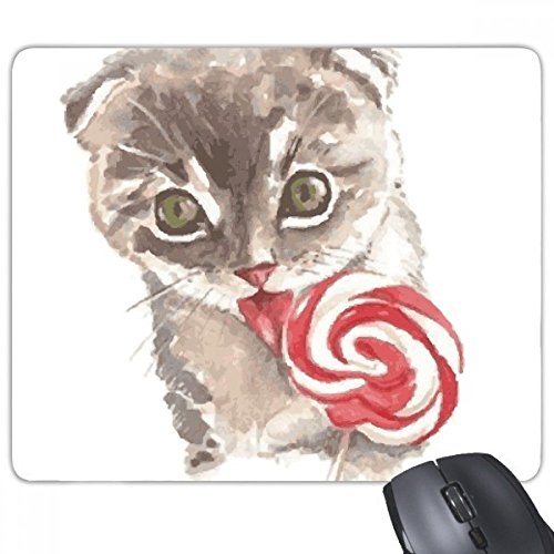 beatChong Kleine Katze Lollipop Aquarell Schützen Tier Pet Lover Rectangle Griffige Gummi Mousepad Spiel Mauspad Geschenk von beatChong