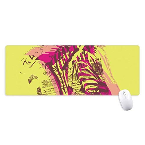 beatChong Kunst Zebra-Blumen-Gelb-Rosa Griffige Mousepad Große Erweiterte Spiel Büro titched Kanten Computer-Mat Geschenk von beatChong