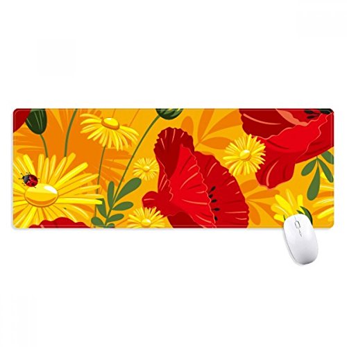 beatChong Leinwand Blumen Pflanze Malerei Klatschmohn Griffige Mousepad Große Erweiterte Spiel Büro titched Kanten Computer-Mat Geschenk von beatChong