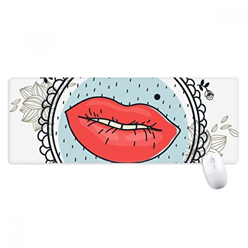 beatChong Lippe Blumen-Blatt-Feld-Karikatur-Muster Griffige Mousepad Große Erweiterte Spiel Büro titched Kanten Computer-Mat Geschenk von beatChong