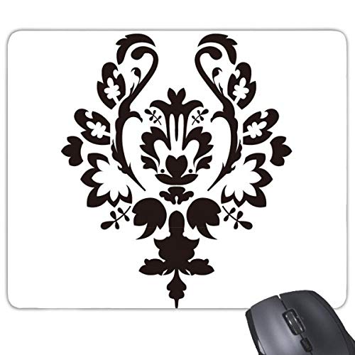 beatChong Moderne Blumen-Blatt-Schwarz-Parallel Barock-Kunst Illustration Muster Rechteck Griffige Gummi Mousepad Spiel Mauspad Geschenk von beatChong