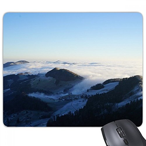 beatChong Mountain Sky Wolken Natur Nebel Stadt Rechteck Griffige Gummi Mousepad Spiel Mauspad Geschenk von beatChong