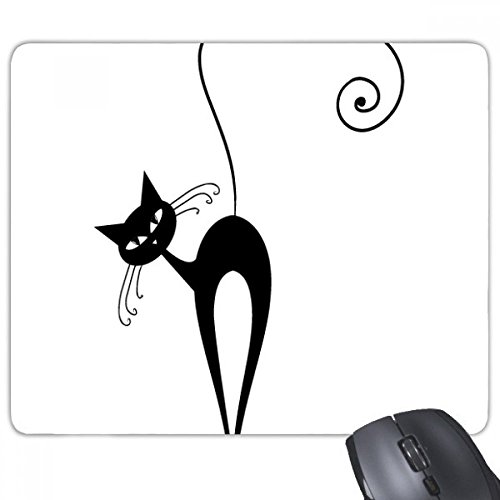 beatChong Neigekopf Schwarze Katze Halloween-Tier-Kunst Silhouette Rectangle Griffige Gummi Mousepad Spiel Mauspad Geschenk von beatChong