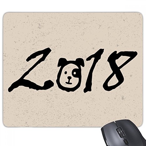 beatChong Nettes Spot-Dog 2018 Frohes Neues Jahr Rectangle Griffige Gummi Mousepad Spiel Mauspad Geschenk von beatChong