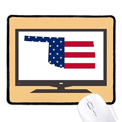 beatChong Oklahoma USA Karte Stars and Stripes-Flagge Form Computer-Maus-Pad Anti-Rutsch-Gummi Mousepad Spiel Büro von beatChong