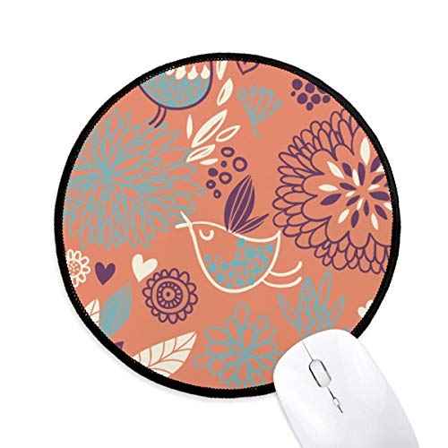 beatChong Orange Line-Blumen-Anlage Malen Runde Griffige Mousepads Schwarz genähte Kanten Spiel Büro-Geschenk von beatChong