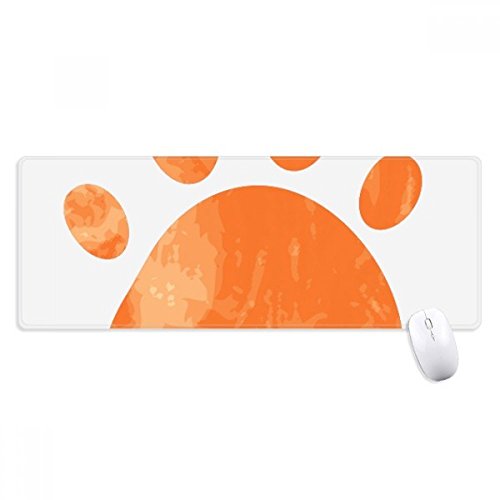 beatChong Orange Tatzen-Druck Katze Fußabdruck Tier Griffige Mousepad Große Erweiterte Spiel Büro titched Kanten Computer-Mat Geschenk von beatChong