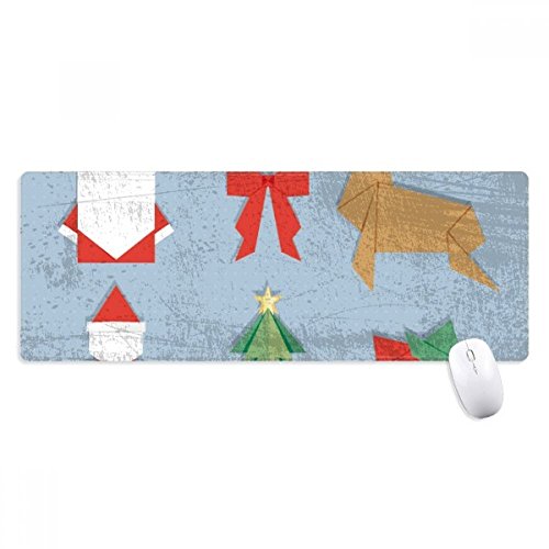 beatChong Red Abstract Christmas Origami Muster Griffige Mousepad Große Erweiterte Spiel Büro titched Kanten Computer-Mat Geschenk von beatChong