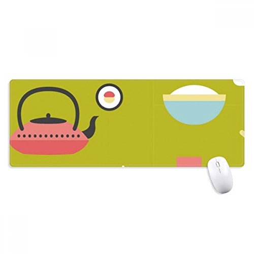 beatChong Reis Teekanne Cup Sushi Japan Griffige Mousepad Große Erweiterte Spiel Büro titched Kanten Computer-Mat Geschenk von beatChong