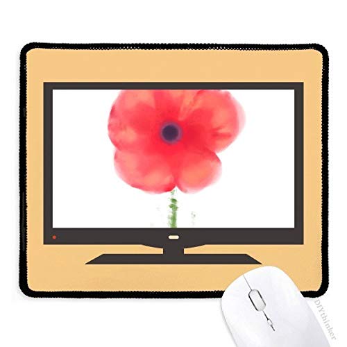 beatChong Rote Blume Klatschmohn-Kunst-Aquarell Computermauspad Griffige Gummi Mousepad Spiel Büro von beatChong