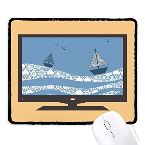 beatChong Sea Wave Boot Landschaft Wolke Illustration Computer-Maus-Pad Anti-Rutsch-Gummi Mousepad Spiel Büro von beatChong
