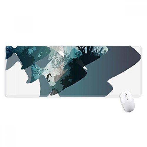 beatChong Seahouse Coral Quallen Meer Natur Tier Griffige Mousepad Große Erweiterte Spiel Büro titched Kanten Computer-Mat Geschenk von beatChong