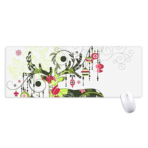 beatChong Snowflake Laterne Deer Griffige Mousepad Große Erweiterte Spiel Büro titched Kanten Computer-Mat Geschenk von beatChong