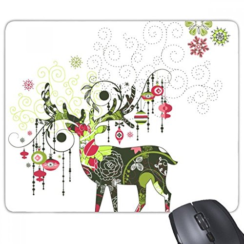 beatChong Snowflake Laterne Deer Rectangle Griffige Gummi Mousepad Spiel Mauspad Geschenk von beatChong
