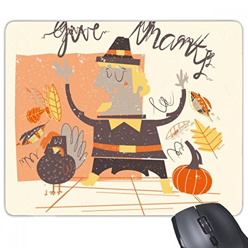 beatChong Thanksgiving Day Cartoon Man Muster Rechteck Griffige Gummi Mousepad Spiel Mauspad Geschenk von beatChong