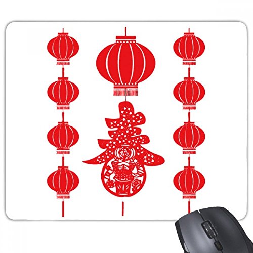 beatChong Traditionelle Rote chinesische Laterne Muster Anti-Rutsch-Gummi Mousepad Spiel Büro Mauspad Geschenk von beatChong