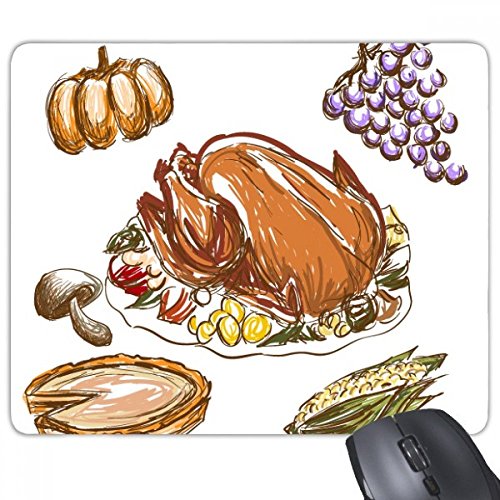 beatChong Türkei Grape Thanksgiving Day Muster Rechteck Griffige Gummi Mousepad Spiel Mauspad Geschenk von beatChong